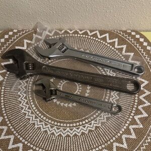 Crescent Tool Co Crestoloy Made in USA Adjustable Wrench Set 6”, 8” & 10”